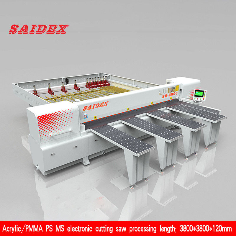 50Hz Acrylische snijmachine die 120mm dik materiaal kan snijden Acrylische geautomatiseerde snijplaat zag met 3800mm